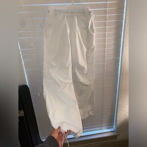 Amazon white parachute pants